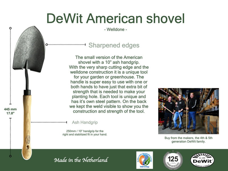 DeWit Shovel - American with 10" Handgrip