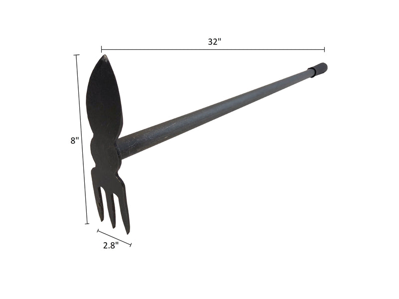 DeWit Comby Hoe - 3 Tine Cultivator / Heart Shaped Long Handle